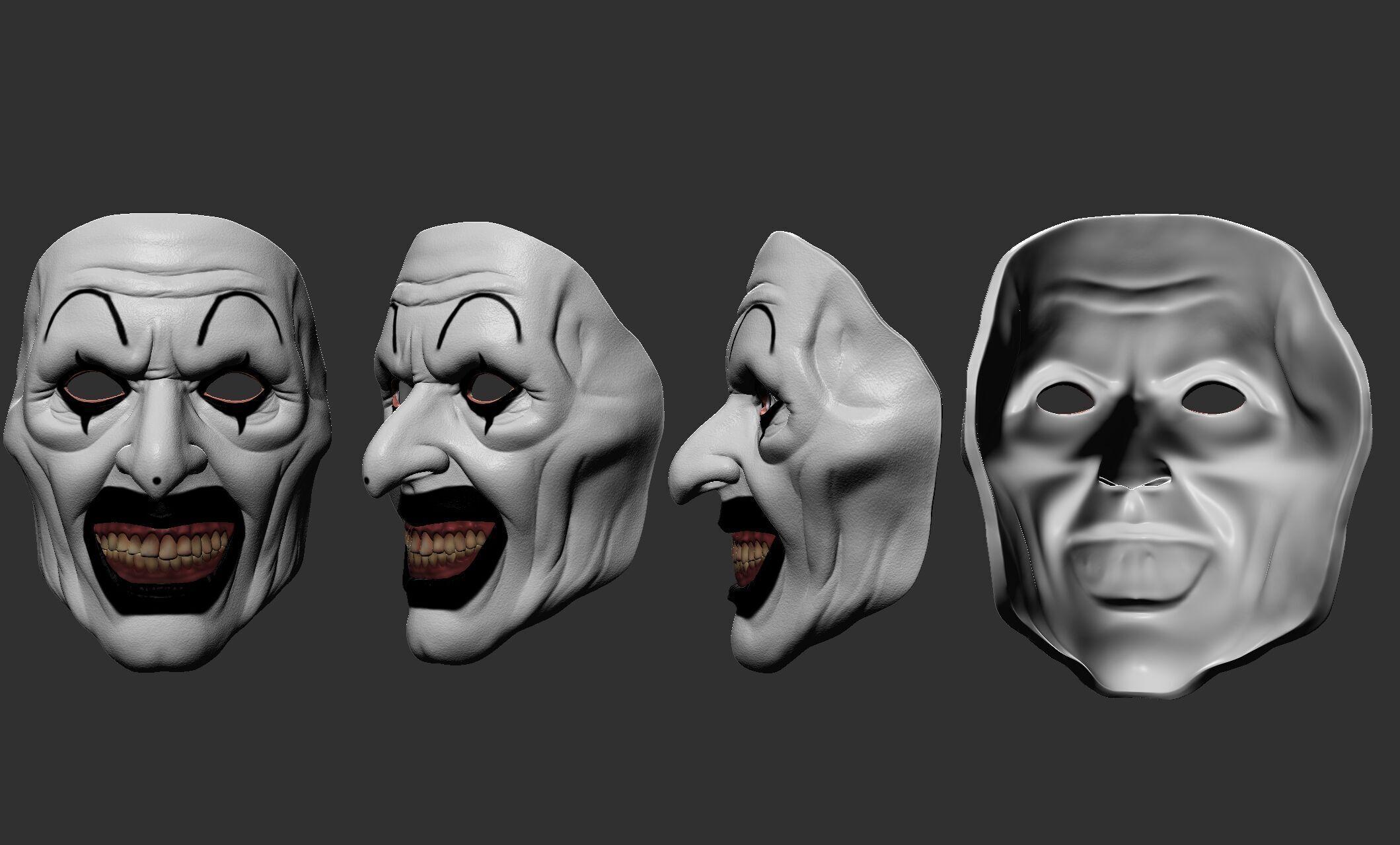 Terrifier Art The Clown Mask 3D print model_5