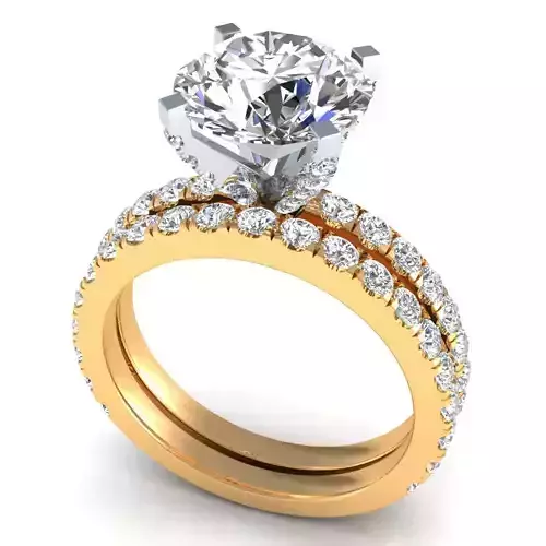 Tension Wedding Ring Match Band One Set 3D print model