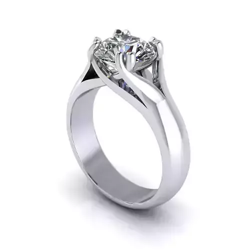 Solid Love Solitaire Wedding Ring
