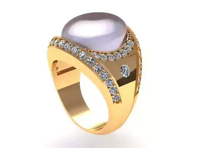 Oval Pear Wedding Ring 605