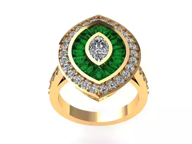 Great Emerald Set Wedding Ring 599
