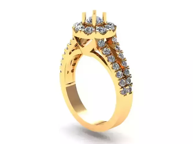 Pav Set Round Engagement Ring 589