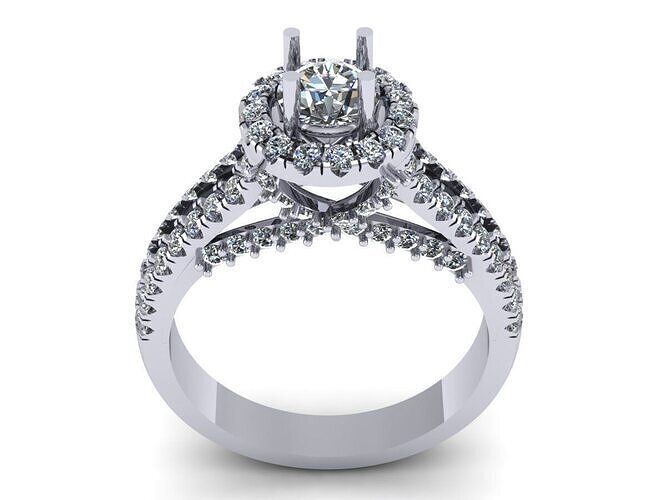 Pav Set Wedding Ring 320 3D print model