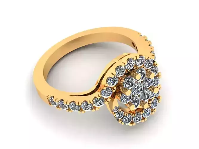 Snail Diamond Wedding Ring 308 3D print model