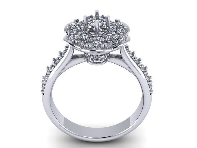 Flower Rose Diamond Ring 307 3D print model