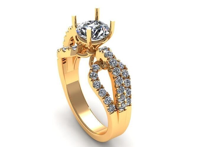 Love Pav Set Engagement Ring 301 3D print model