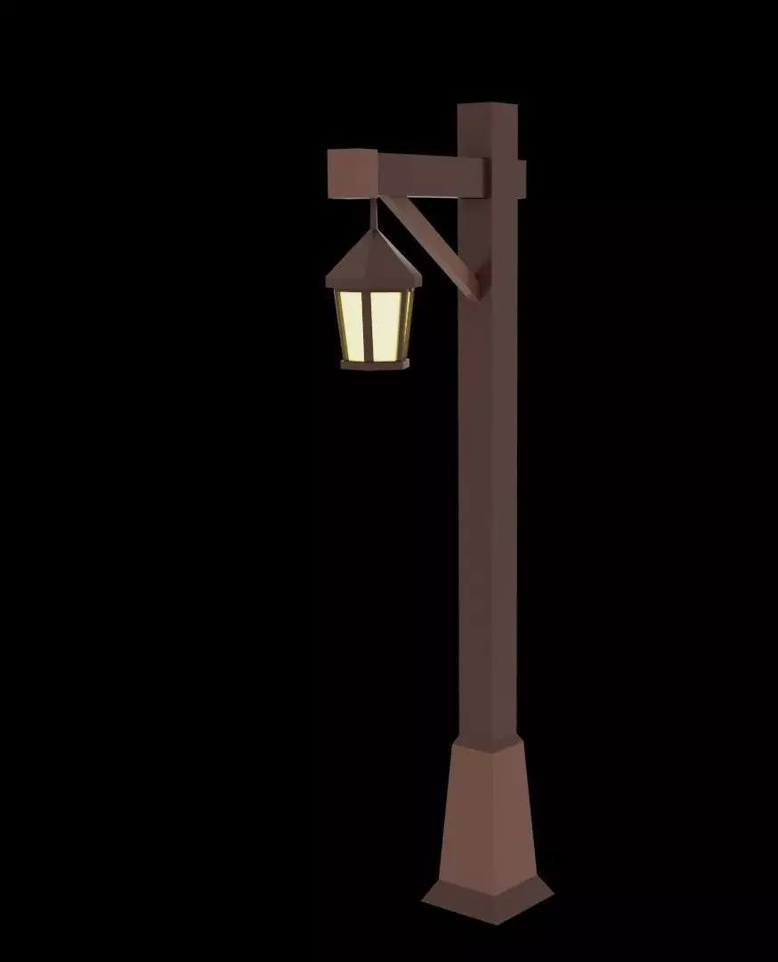 Street Lamp  Low Poly  Low-poly 3D model_0