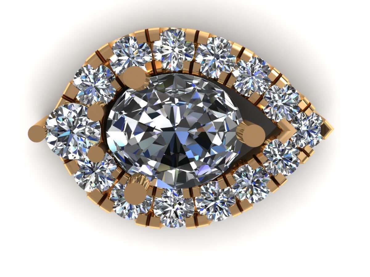 Pear Earring 413 3D print model_5