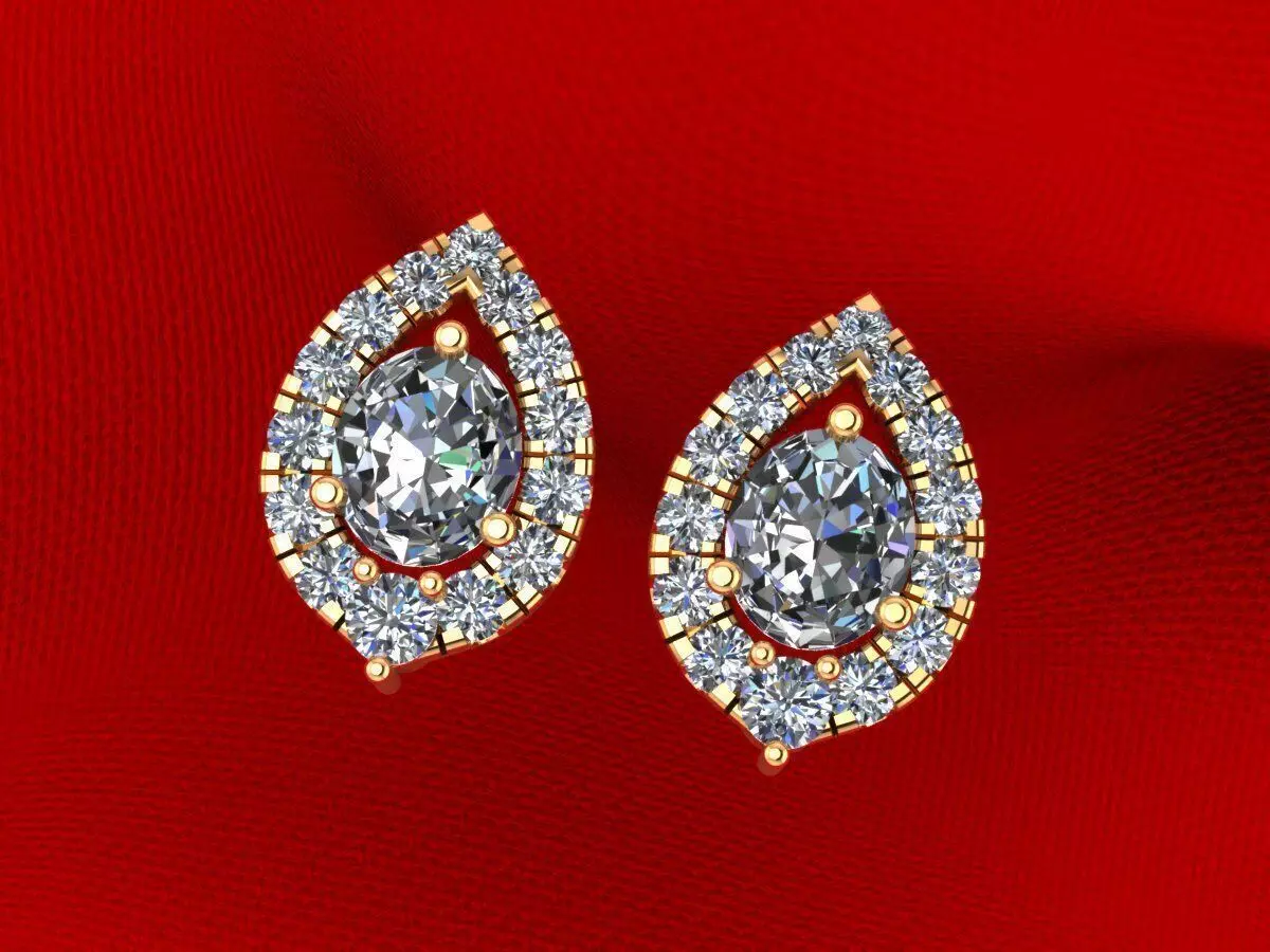 Pear Earring 413 3D print model_0