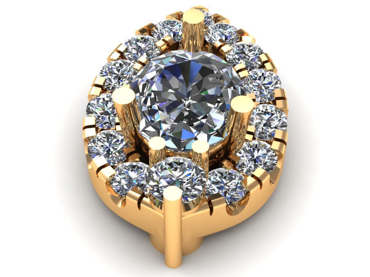 Pear Earring 413 3D print model_6