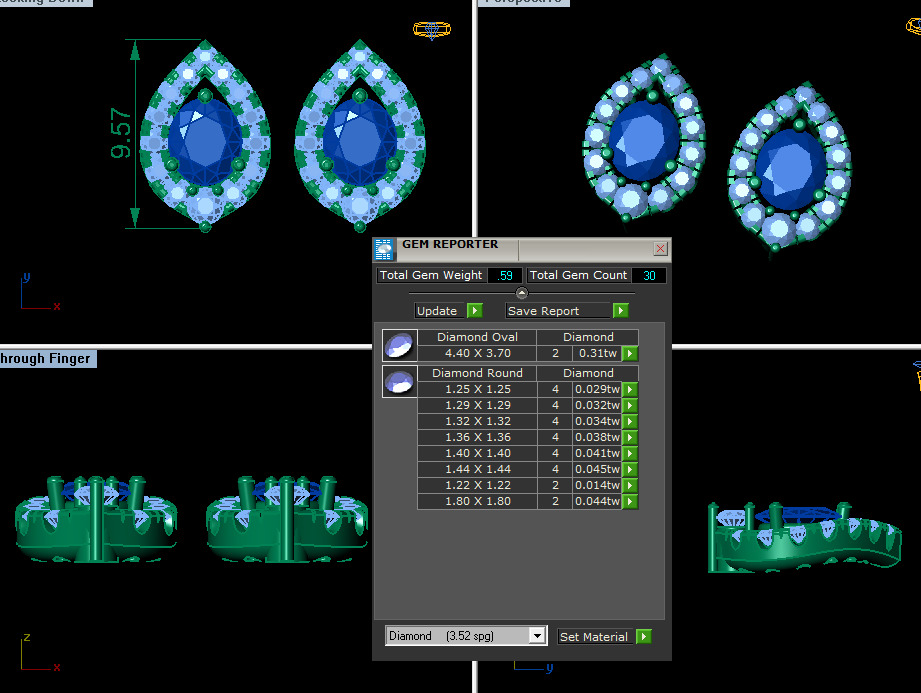 Pear Earring 413 3D print model_4