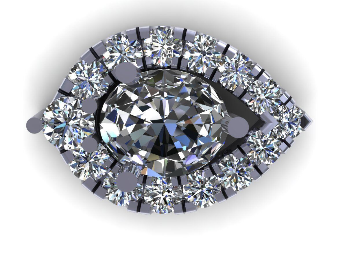 Pear Earring 413 3D print model_3