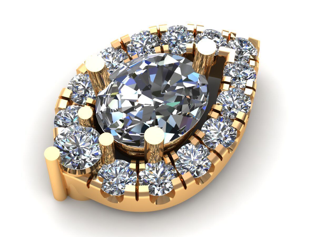 Pear Earring 413 3D print model_7