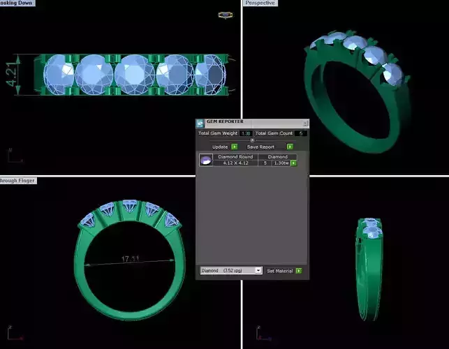 Five Stone Woman Wedding Ring 131