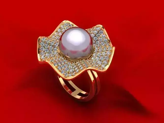 Pear and Woman Wedding Ring 122