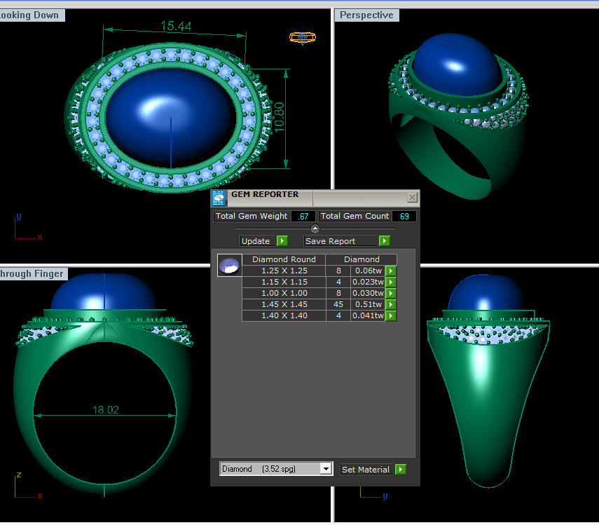 Pear Man Ring R477 3D print model_9
