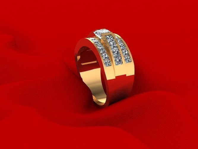 Three Row Man Ring 327 3D print model