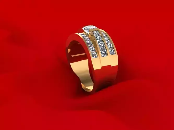 Three Row Man Ring 327