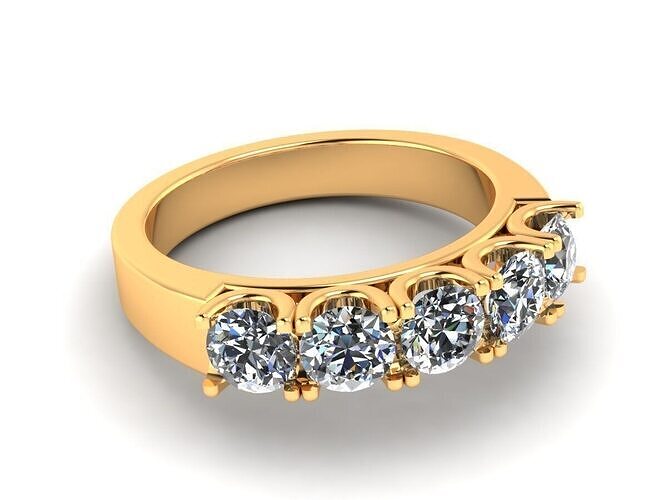 Five Stone Wedding Ring 326 3D print model