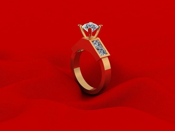 Two Stone Woman Ring 325 3D print model