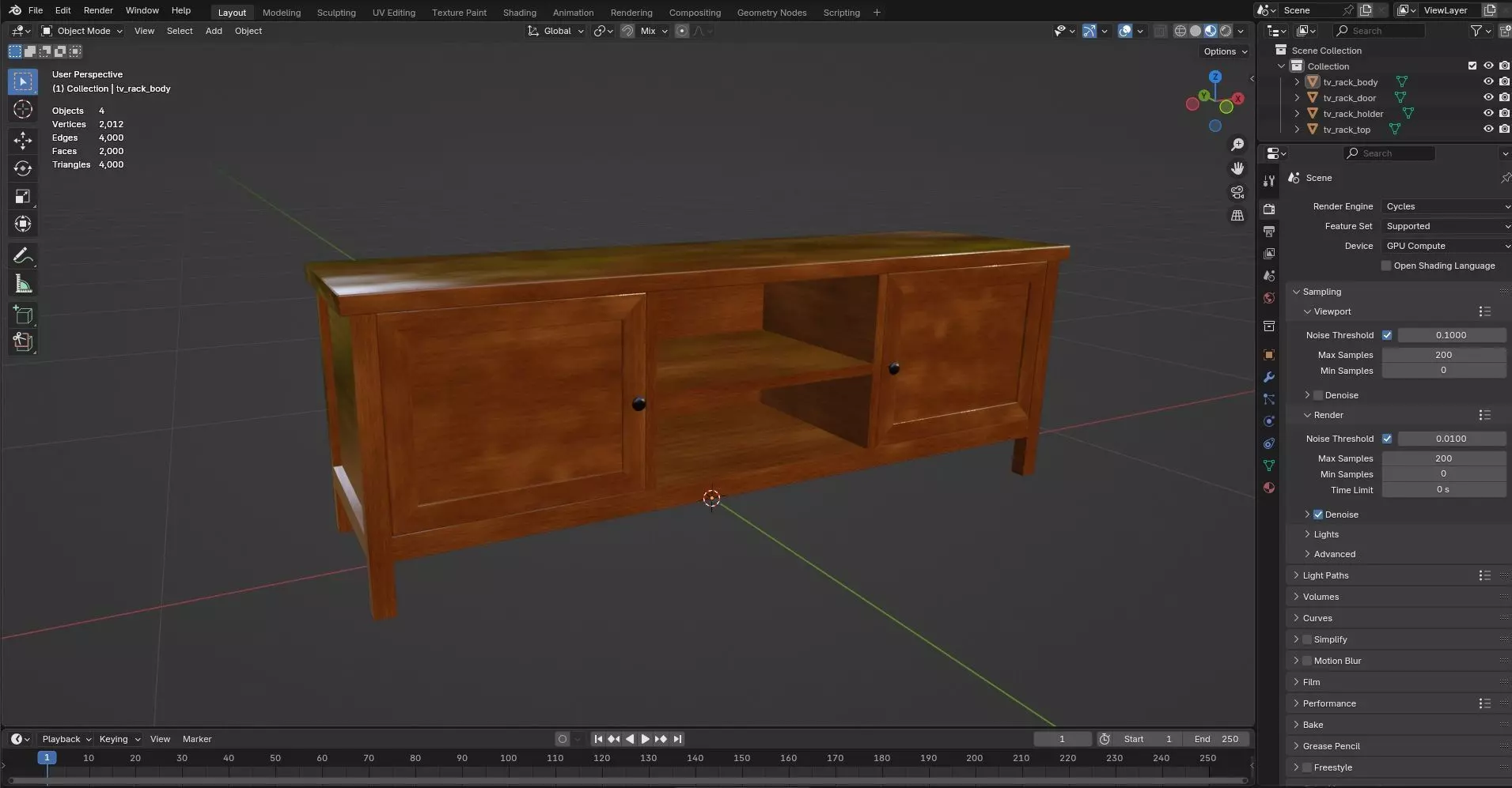 TV Rack CG2 3D model_8