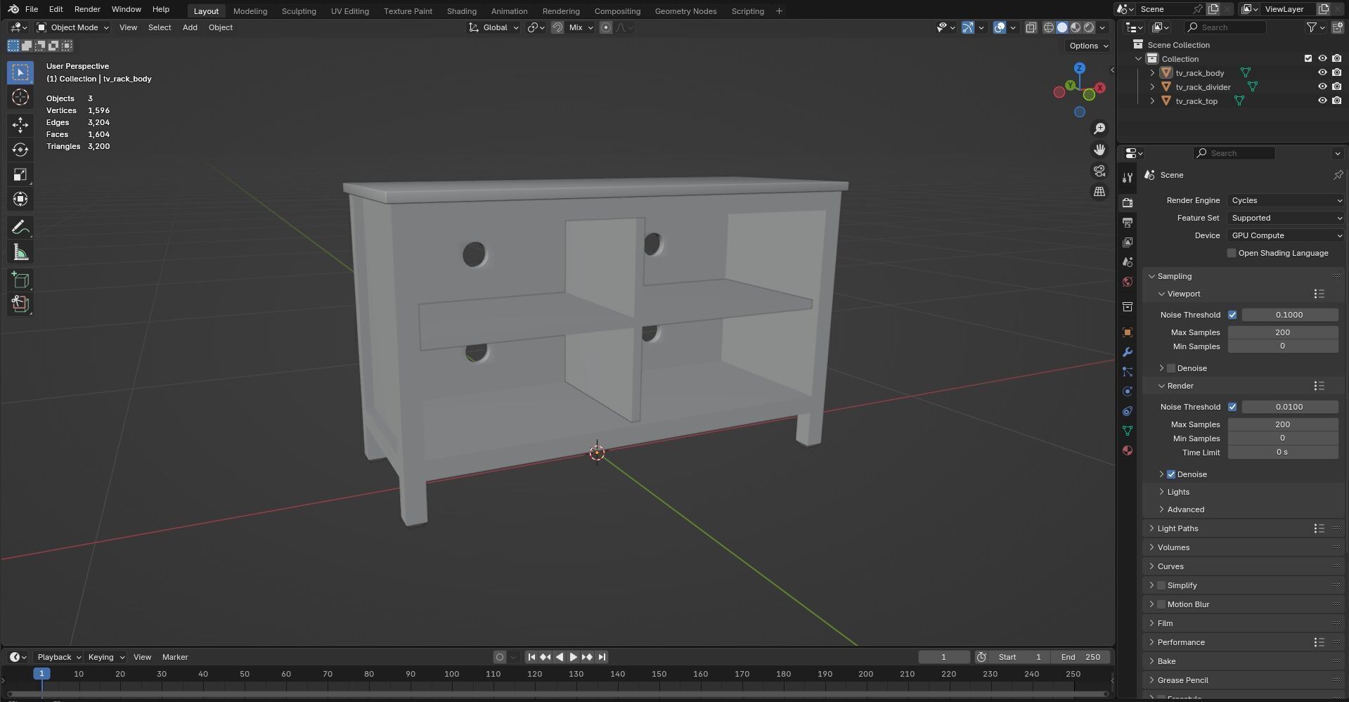 TV Rack CG3 3D model_12