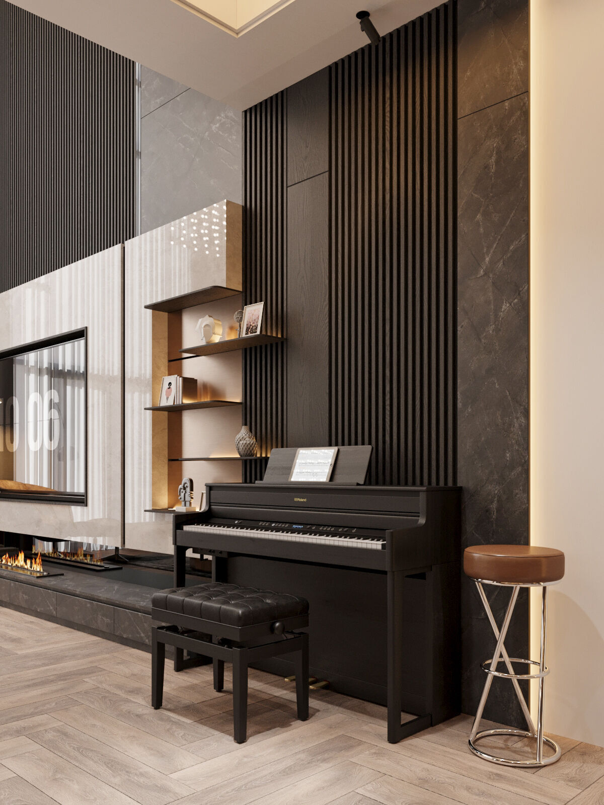 Modern Townhouse with Void Space 3D model_9