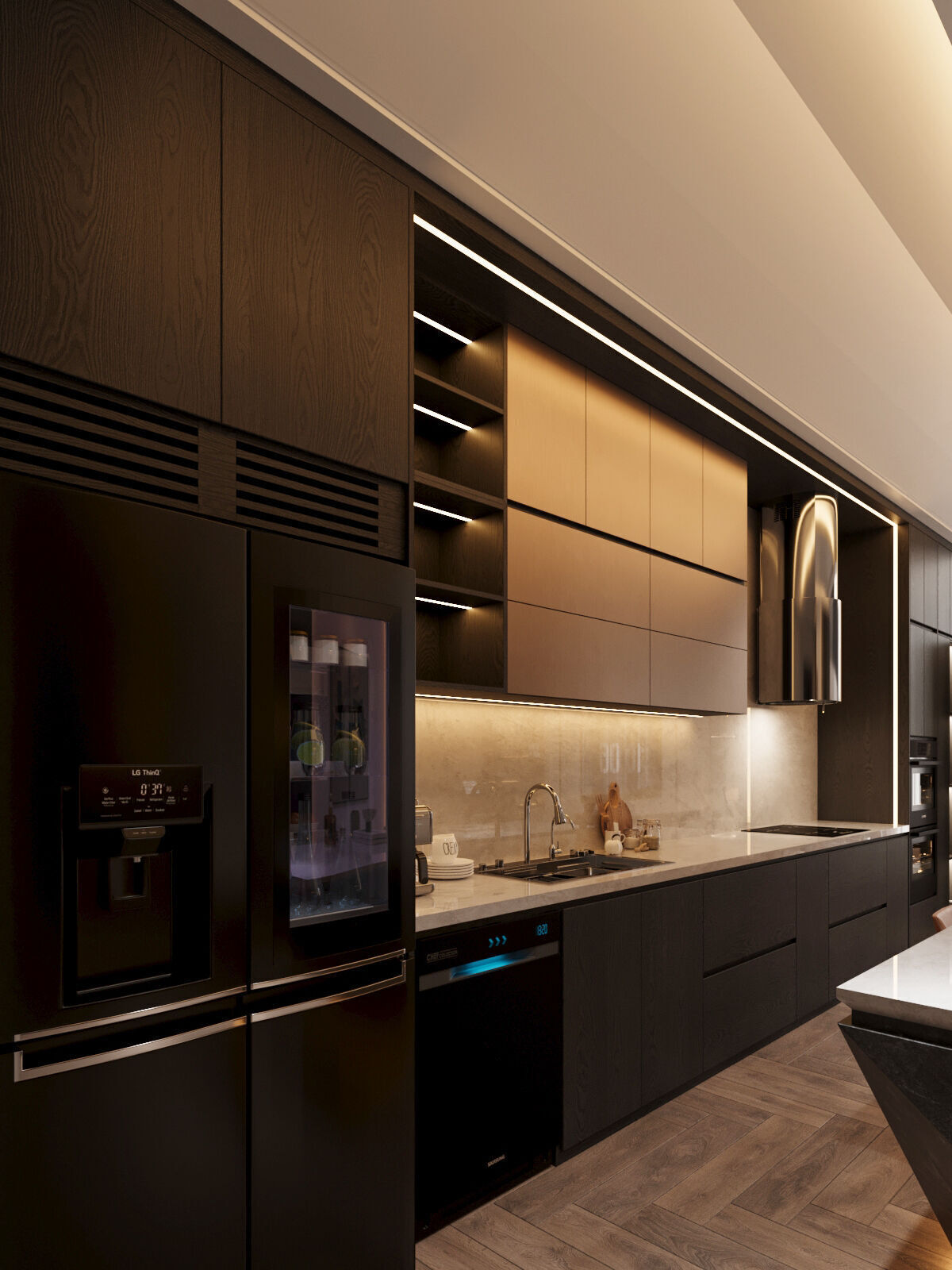 Modern Townhouse with Void Space 3D model_5