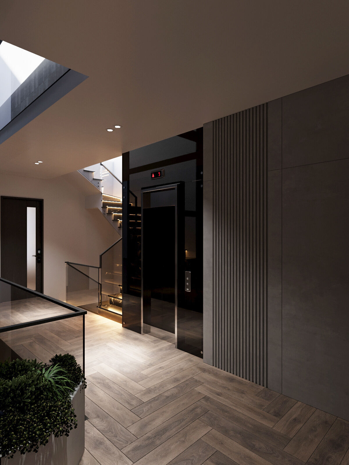 Modern Townhouse with Void Space 3D model_14