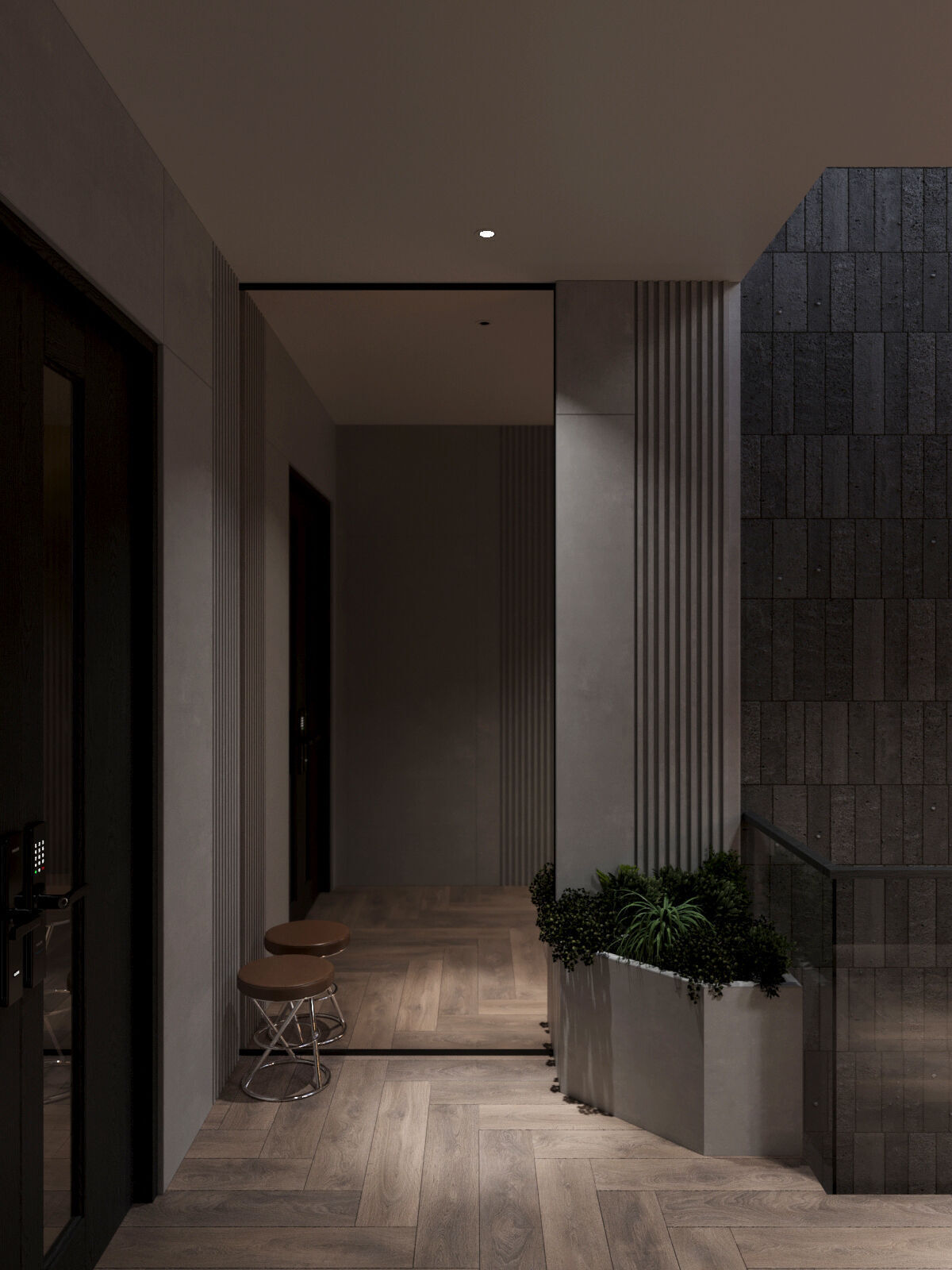 Modern Townhouse with Void Space 3D model_15