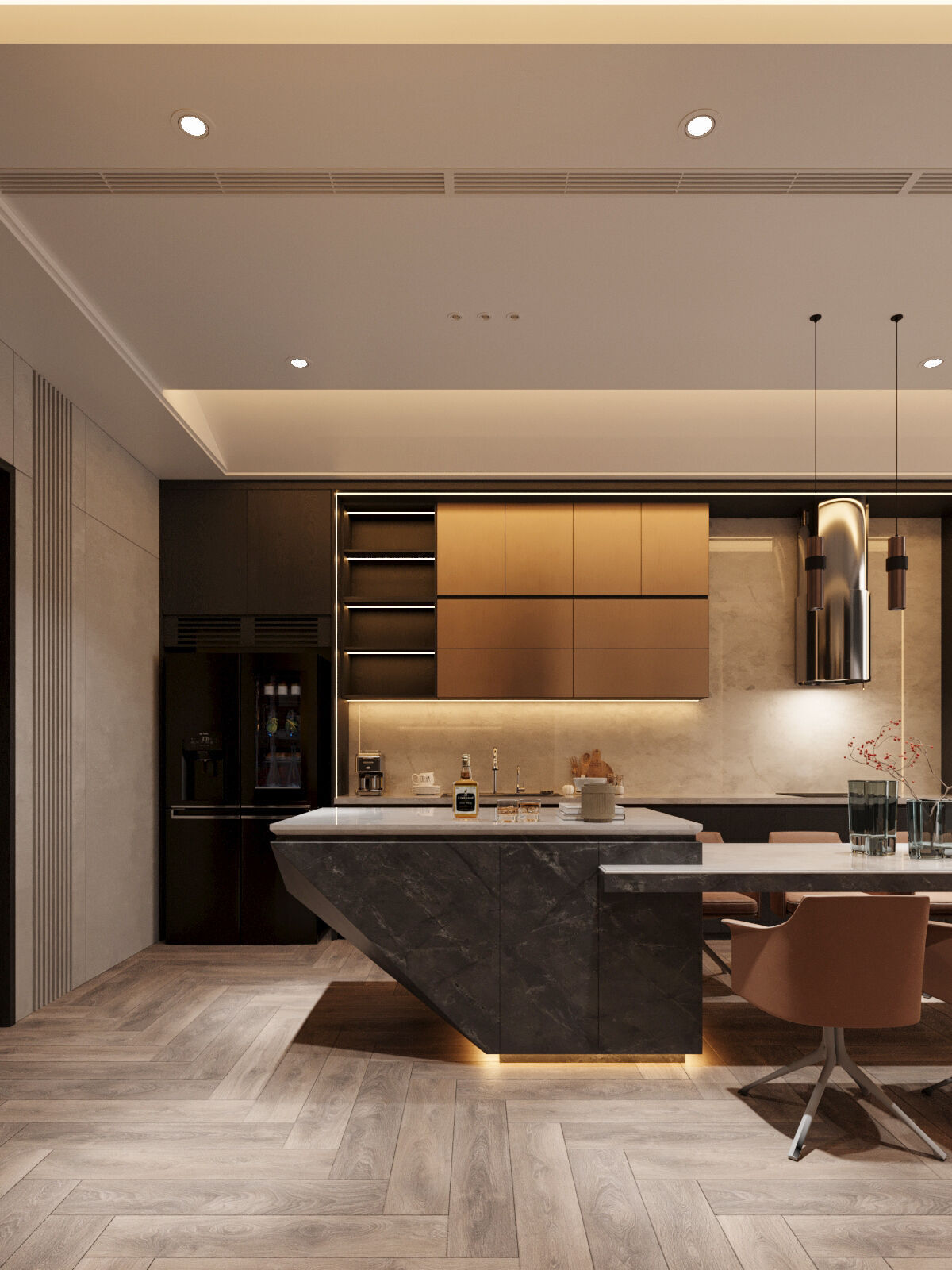 Modern Townhouse with Void Space 3D model_4