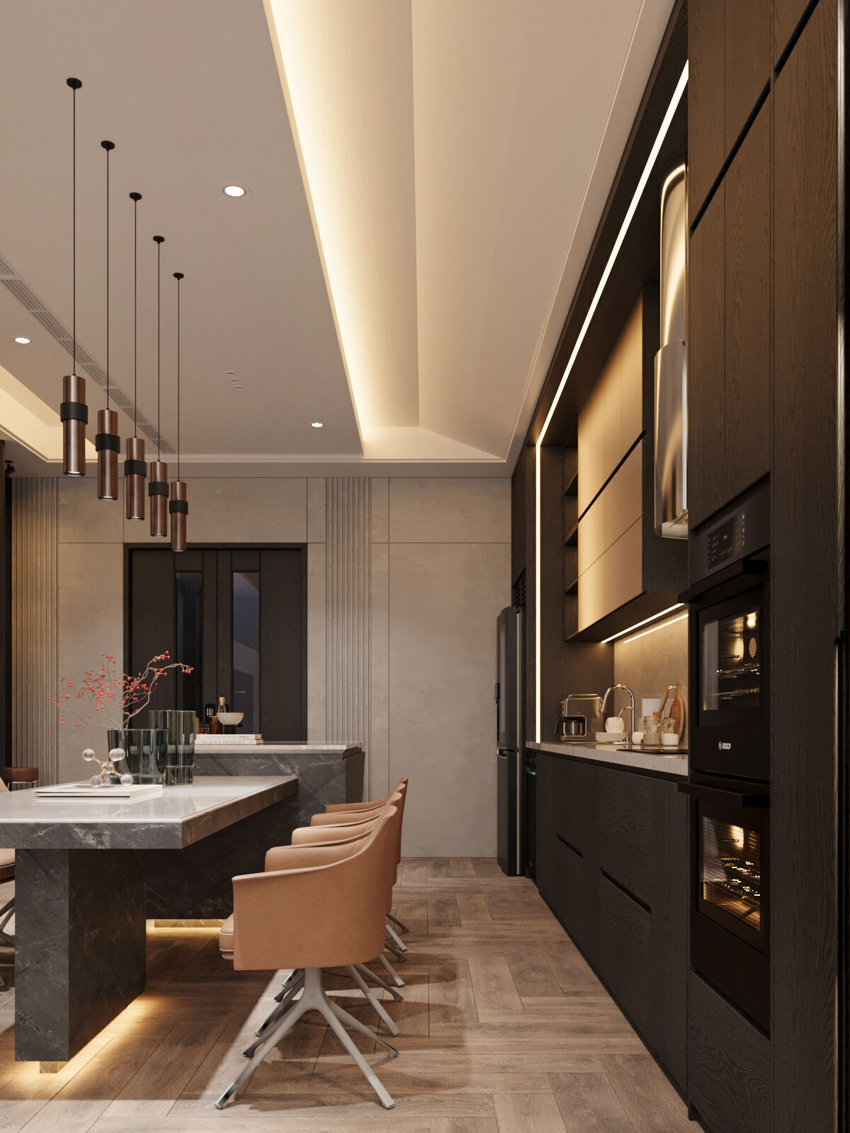 Modern Townhouse with Void Space 3D model_2