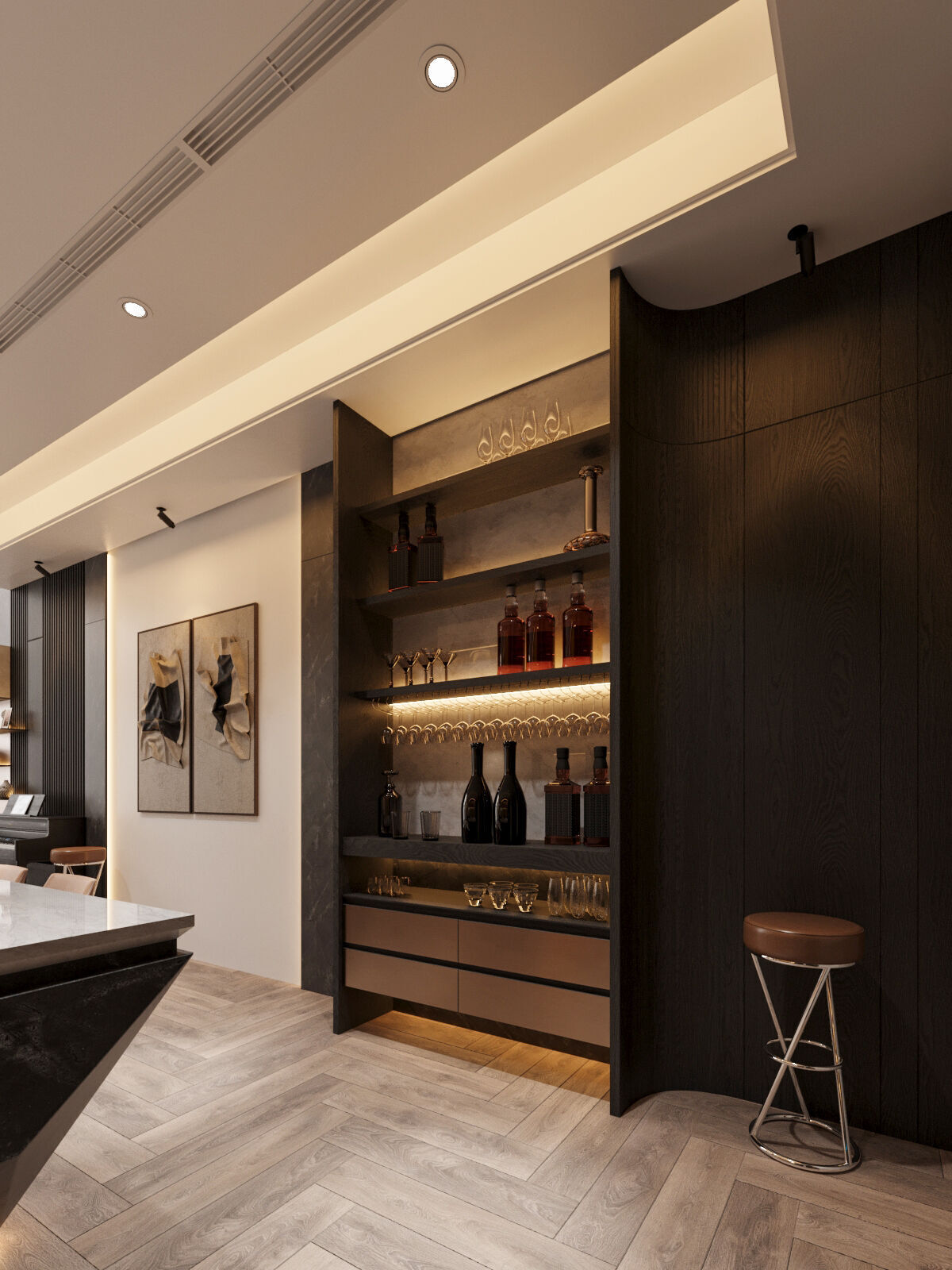 Modern Townhouse with Void Space 3D model_8