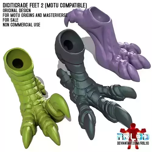  Motu Feet pack 7 Digitigrade creatures 2 3D print model