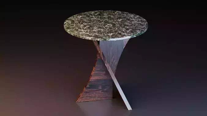 Coffee Table with Cross Base Free low-poly 3D model