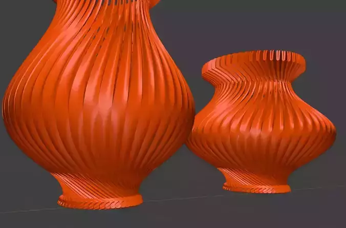Four 3D printed art vases STL