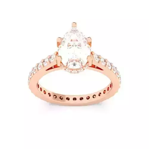 Pear Cut Hidden Halo Engagement Ring