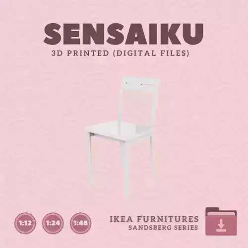 2 SANDSBERG Chair for Miniature Dollhouse - IKEA - 3D Print