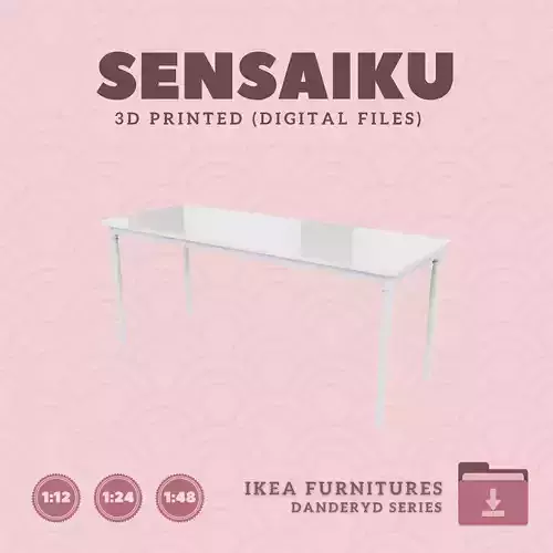 1 DANDERYD Dining Table 70 In for Dollhouse - IKEA - 3D Print 3D print model