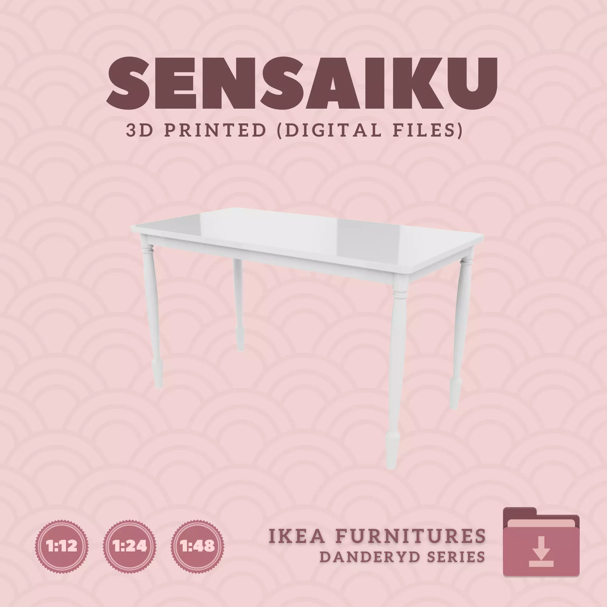 3 DANDERYD Dining Table 50 In for Dollhouse - IKEA - 3D Print 3D print model