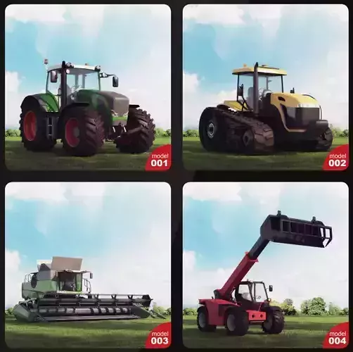 Thirty farm devices 3D model