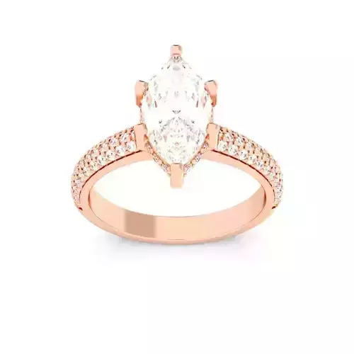 Marquis Cut Hidden Halo Engagement Ring
