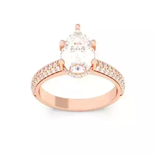 Pear Cut Hidden Halo Engagement Ring