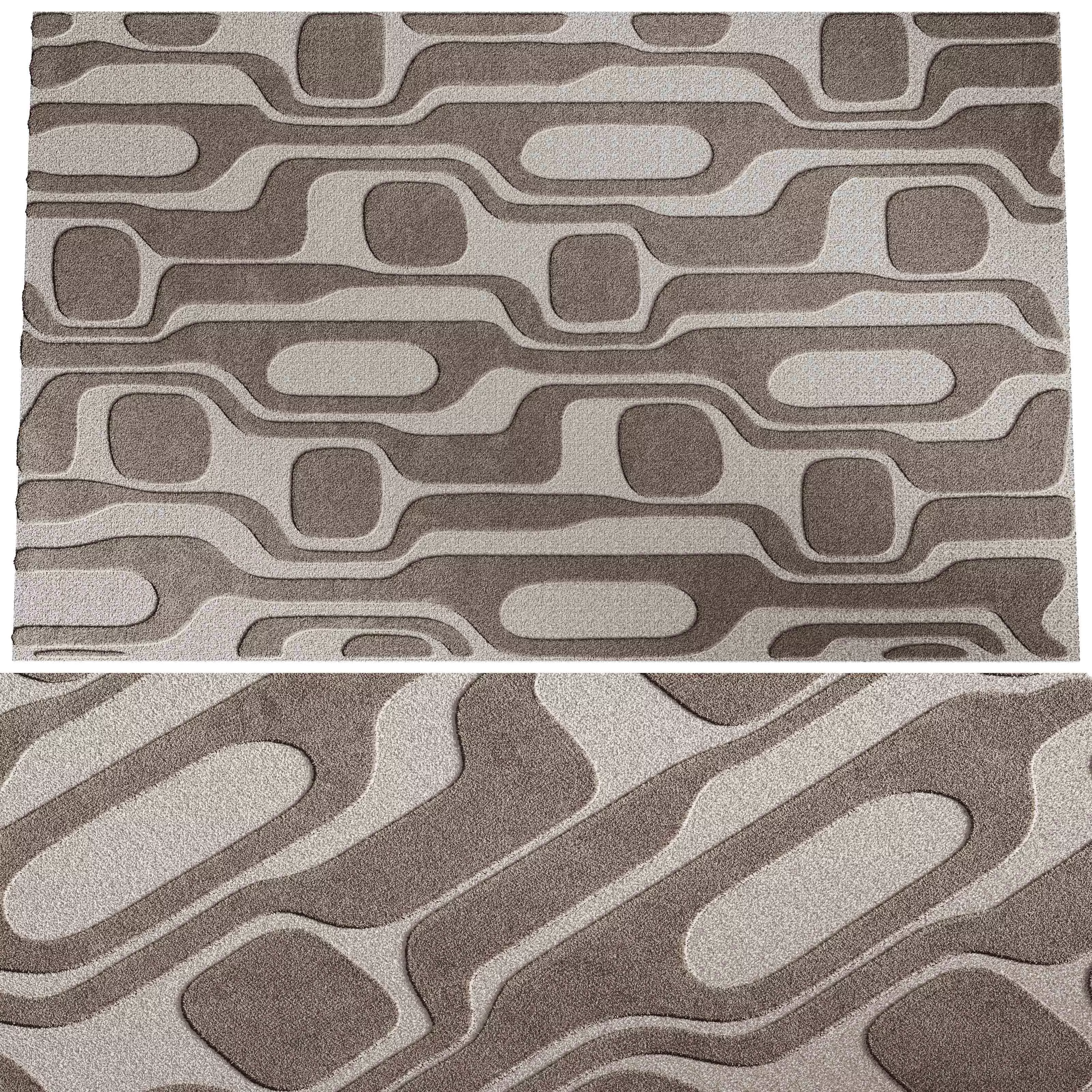 Neutral abstract tufted rug 3D model