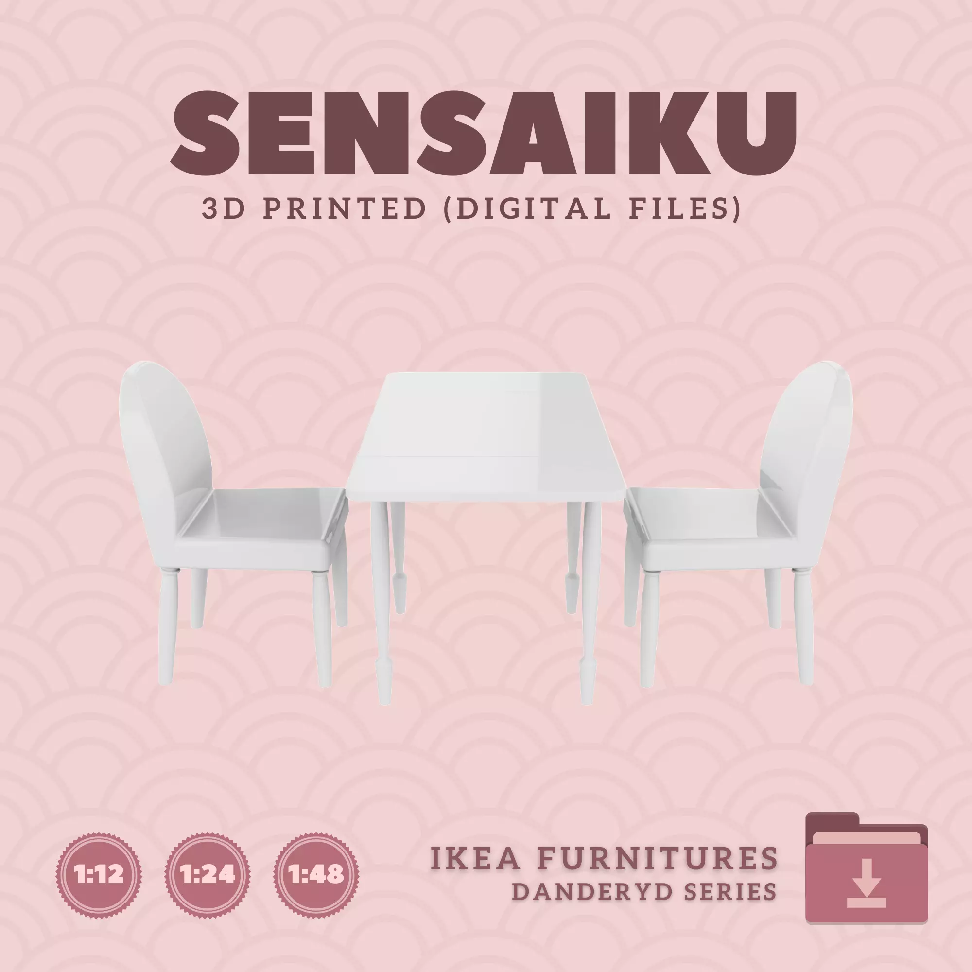 8 DANDERYD Table with Chair for Dollhouse - IKEA - 3D Print 3D print model