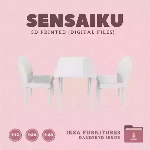 8 DANDERYD Table with Chair for Dollhouse - IKEA - 3D Print