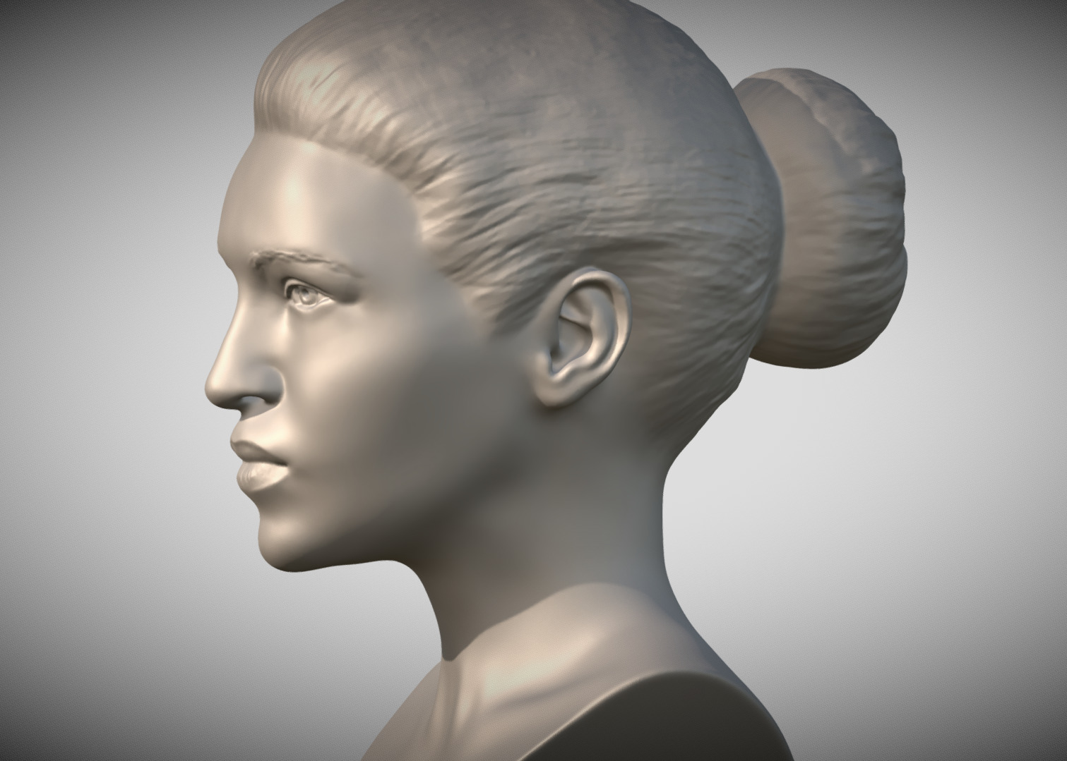 Attractive woman bust 3D printing ready 2 3D print model_3