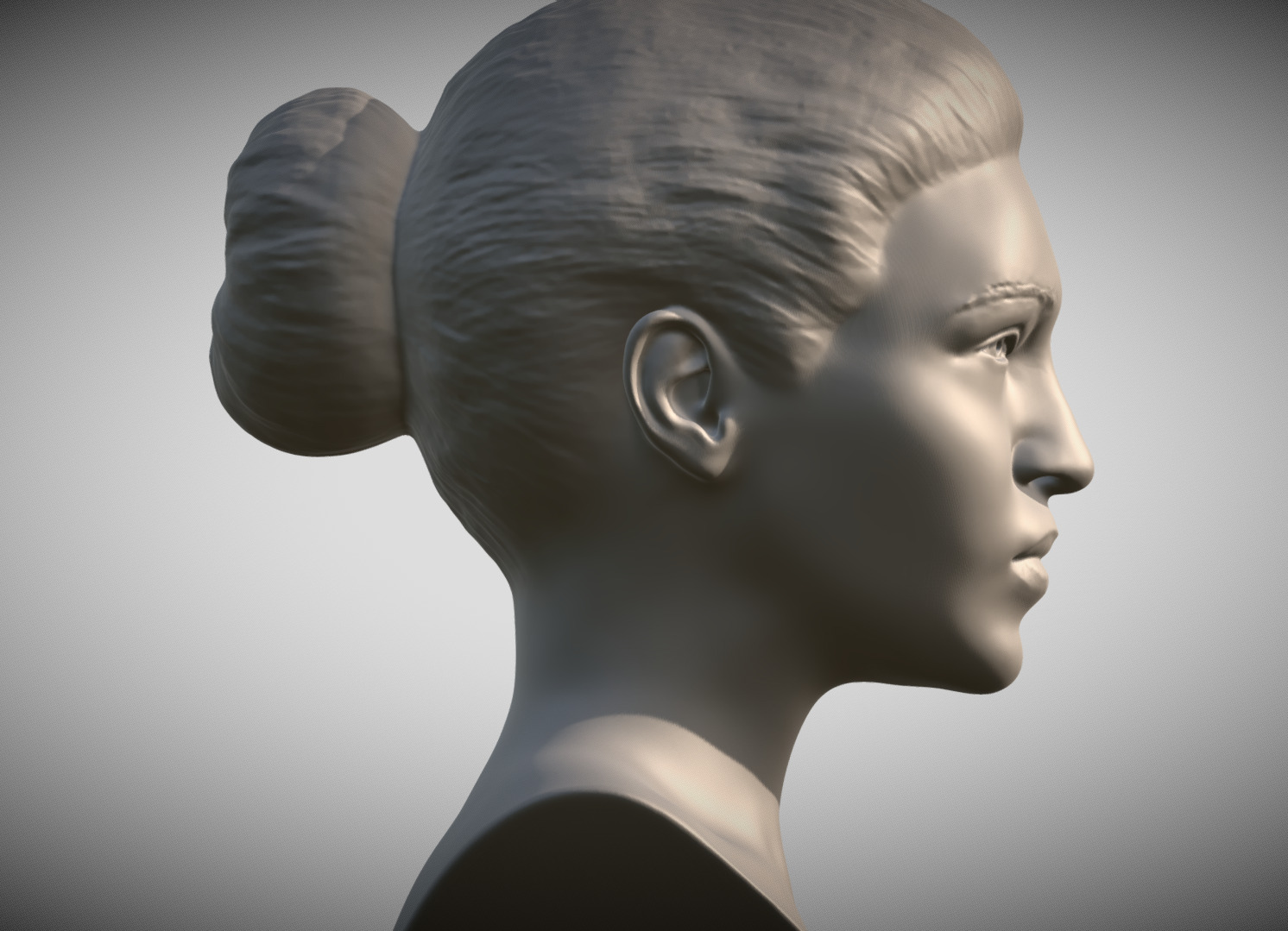 Attractive woman bust 3D printing ready 2 3D print model_7