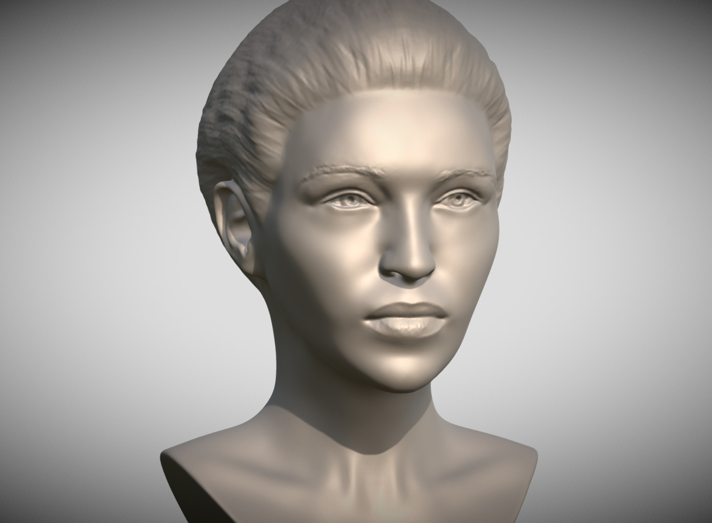 Attractive woman bust 3D printing ready 2 3D print model_9