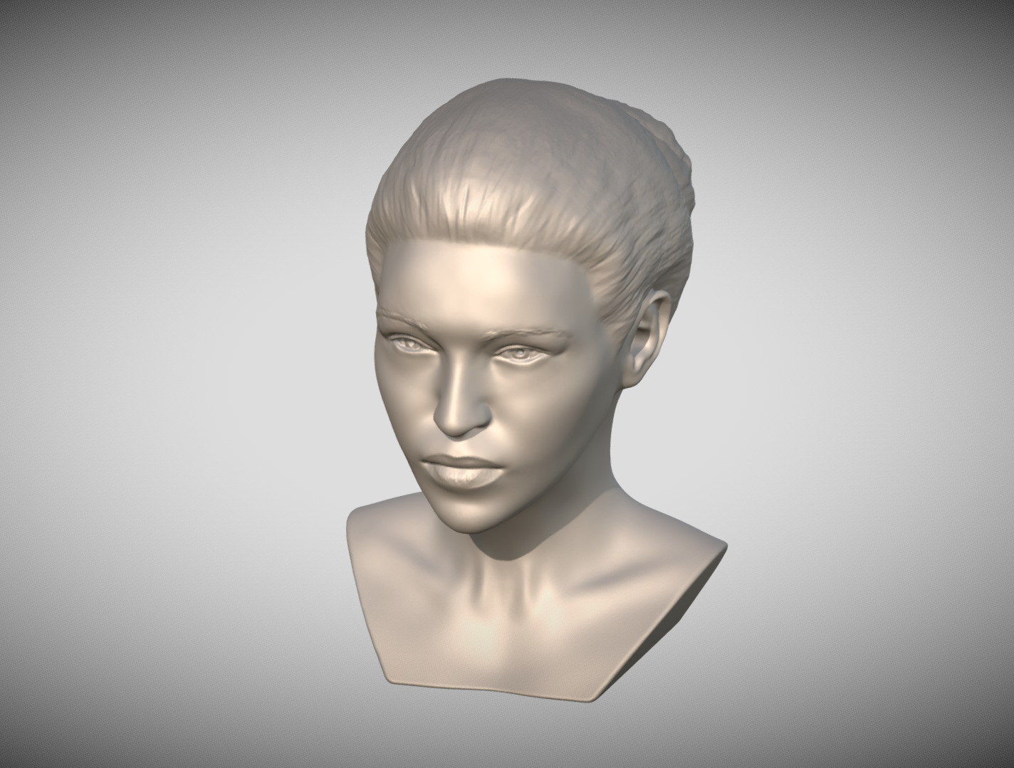 Attractive woman bust 3D printing ready 2 3D print model_13